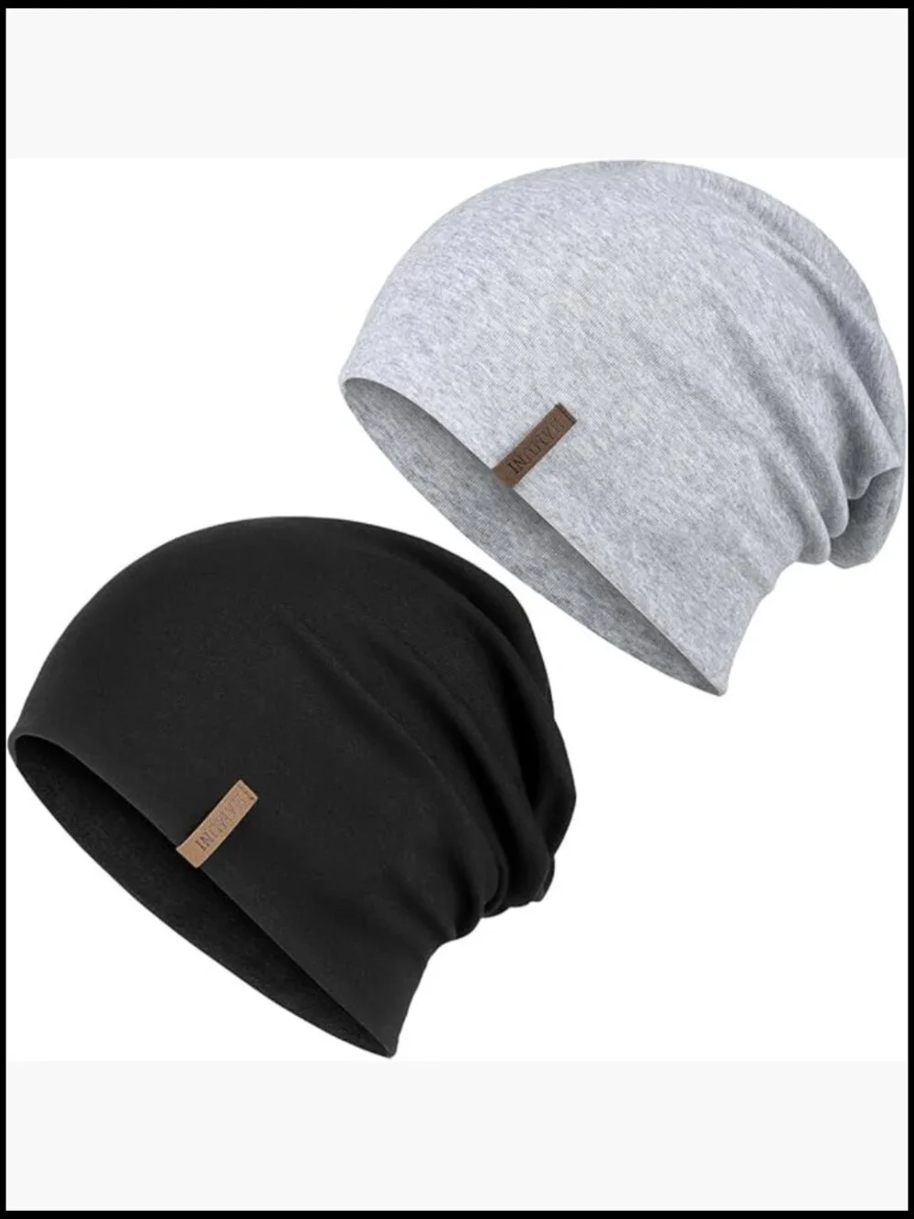 Cotton Slouchy Beanie Hat - Lightweight Stretchy Skull Cap for All Seasons